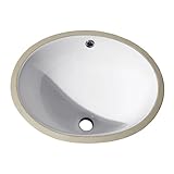 Undermount 18 in. Oval Vitreous China ceramic sink in White [並行輸入品]