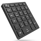 Bluetooth テンキーボード Spadgerワイヤレス テンキーパッド 無線 数字キーボード 人間工学設計 1000万回高耐久 28キー 持ち運び便利 コンパクト 小型 極薄型 Android/WIN/IOS 対応 充電式 (ブラック)
