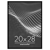 Americanflat 20x28 写真フレーム 光沢プレキシガラス付き - ストリームラインコレクション - 壁ディスプレイ用薄いボーダー写真フレーム - 壁掛け金具付き - ブラック