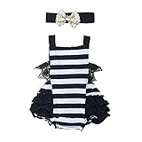 Cutelove 赤ちゃん　女の子　夏　ヘッドバンド付き　ボディスーツ　ロンパース　レース　かわいい