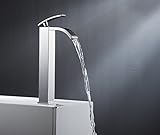 Wovierクロム/つや消しニッケル/ Oil Rubbed Bronzeウォーターフォール浴室シンク蛇口、シングルハンドル単穴洗面所蛇口、ミキサータップBasinトールボディ 8235