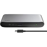 【Amazon.co.jp限定】 Belkin 5-in-1 Thunderbolt 4ドッキングステーション 40Gbpsデータ転送 96W PD対応 デュアル4K/60Hz シングル8K/30Hz 150W電源ユニット&TB4ケーブル(0.8m)