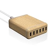 エレコム USB コンセント 充電器 合計60W Aポート×6 【 iPhone15/14/13/SE3/Android/タブレット 対応 】 木目 オーク EC-ACD01O