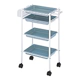 トレーワゴン シルバー [ エステワゴン ネイルワゴン キッチンワゴン マルチワゴン サイドワゴン キャスター付き 収納 業務用 サロン ワゴン ラック ]◆