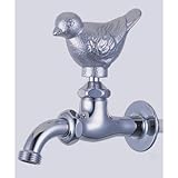 立水栓/水栓柱に取付け ガーデニングアニマル蛇口(万能蛇口メッキ)スズメ