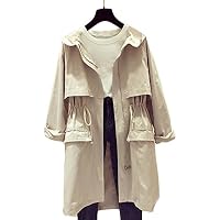ulricar トレンチコート レディース ロング コート ジャケット 春 フード付き 通勤 カジュアル シンプル ファッション