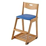 イトーキ 木製チェア ソフトレザー張り ライトブラウン・マリンブルー KM36-74MB