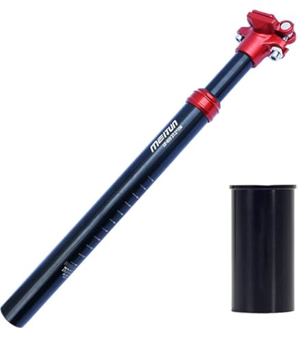 DJC Bike Suspension Seatpost - 40mm Travel, Multiple Sizes, Aluminum Build