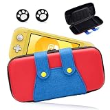 Wスナップ SWITCHケース Red Switch Lite専用 スイッチ ケース 保護 収納 防塵 防水 耐衝撃 カード10枚 小物収納 (Switch Lite専用,Red)