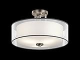 Kichler Lighting 43194AP Tallie - Three Light Semi-Flush Mount, Antique Pewter Finish with Satin Etc