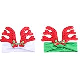 funbase 2pcs新生児赤ちゃん幼児用クリスマストナカイカチューシャサンタクロースHeadwrap One Size マルチカラー AG-MP3629