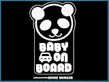 BABY ON BOARD 文字 パンダ ホワイト カッティング ステッカー #P01.