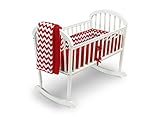 Baby Doll Bedding Chevron Cradle Bedding Set, Red by BabyDoll Bedding
