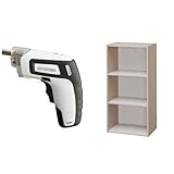 『電動ドライバー 充電式 RD110-W ホワイト』と『カラーBOX デザイン 3段 幅41.5×奥行29×高さ88cm フレンチオーク DCX-3』のセット