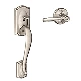 Schlage fe285 Cam 619 BIR Camelotトリム下半分フロントエントリHandleset with Birminghamレバー、サテンニッケル