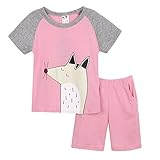 Cutelove　Tシャツ+半ズボン2点セット　キツネ柄　ラウンドネック　トップス　半袖　綿　男の子　女の子　ベビー　ボイズ　ガールズ　赤ちゃん　幼児　春　秋　可愛い　ファッション　素敵　カジュアル　