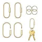 Acidea ゴールド真鍮キーリング キーホルダー 金具 リング ゴールドキーリング 真鍮リング キーリング スクリューロックキーオーガナイザー 修理 交換 パーツ DIY用 手芸用品 金具