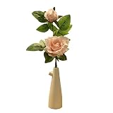 人工観葉植物　インテリア　フェイクグリーン　造花　花瓶付き　一輪挿し　シルク　ボタン　ローズ　薔薇　リビングルーム　寝室　バルコニー　北欧風　お店　イベント　プレゼント　お祝い　セット　花器付き