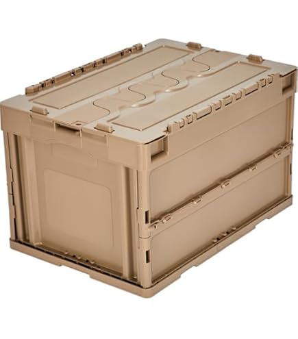 トラスコ中山 薄型折りたたみコンテナ 50L ロックフタ付 TR-C50B-LS