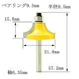 ディグラム dm12724 コロ付ギンナンビット・ベアリング9.5mm1/4(半径9.5mm)