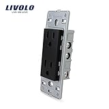 LIVOLO ブラック米国標準DIYパーツプラスチック材料USソケット関数キー、C5-C2US-12