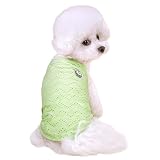 犬服夏用 小型犬向け 冷感メッシュ素材 軽量で通気性 の犬ふく夏用 涼しいおしゃれウェア 犬の服夏用 XS〜XL対応 (グリーン, M (2.5-3.5KG))