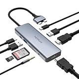 Macbook ハブ 9 in 2 HOPDAY 9 ポート Macbook Air Pro 2022、USB Type C ハブ USB C HDMI 変換アダプタ 4K出力 PD急速充電 USB 3.0 対応 Thunderbolt 3ポート SD/TFカードスロット ドッキングステーション 超軽量