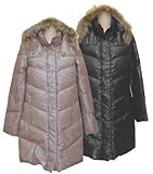 クロスプラス　a・i・n　2WAYダッカー・フード付き軽量ダウンロング丈　ママコート (M, 黒)