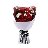 Sund ソープフラワー 枯れない 花束 ギフト プレゼント ローズ せっけん 芳香剤 カラフル 結婚記念日 入学 卒業 誕生日 ボックス付 選べる5色 レッド