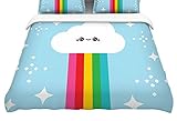 KESS InHouse KESS Original "Mr. Rainbow" Multicolor Kids Featherweight Duvet Cover, 68" x 86" [並行輸入品