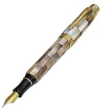 Xezo天然パウア貝海シェル万年筆with Massiveソリッド18-karatゴールド