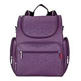 【ノーブランド品】 ベビーおむつ　ボトル　収納　ミイラバッグ　リュックサック　防水　バッグ　マザーズバッグ　全5色 - 紫, ワンサイズ