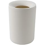 KEYUCA (ケユカ) pist ダストボックス ホワイト (丸形ゴミ箱) おしゃれ 中身が見えにくいフタ付き シンプル [リビング/寝室] ちいさい
