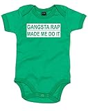 (ギャングスタ　ラップが私にそうさせた。) Gangsta Rap Made Me Do It, プリント　ベビースーツ - グリーン/白 12-18 ヶ月