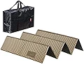 FIELDOOR 折りたたみレジャーマット アルミ蒸着タイプ 198×118×1.8cm 【ゴールド】 XPEフォームマット キャンプマット リバーシブル 断熱 保温 バンド付