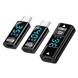 CY アダプター 3個/ロット Type-C スマート LED ディスプレイ USB-C メス - USB Type-A 8P アダプター データ電流電圧急速充電監視ディスプレイ テスター 検出器