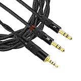 cooyin イヤホン・ヘッドホンリケーブル 2.5mm(4極)⇔3.5mm(3極)*2 バランス 銀メッキ単結晶銅 8芯 リケーブル オスオス 約1.5m
