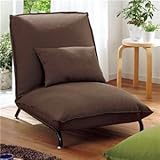 贅沢な座り心地の1人掛けソファーベッド・-ブラウン-・42段階リクライニング・張地：ファブリック生地・スチール脚