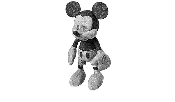 Amazon ディズニー ミッキーマウス ダークブラックとホワイトデニムぬいぐるみ 13インチ ぬいぐるみ おもちゃ