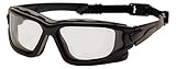 Pyramex SB7025SDT I-Force Sealed Safety Goggles with Temples, Strap and Light Gray Anti-Fog Lens by 