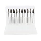 Fenteer 切削 研磨用　回転ヤスリ　タングステンバー　10本セット　超硬バー　グラインダ　ビットセット　炭化物