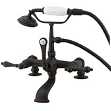 Elements of Design DT2035AL Hot Springs Deck Mount Clawfoot Tub Filler with Hand Shower, 8" in Spout