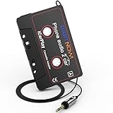 DIGITNOW カーオーディオカセット - AUXアダプター 3.5mm AUXオーディオケーブルテーププレーヤー スマートフォン/MP3プレーヤー/CDプレーヤー用 3.7フィートケーブル(ブラック)