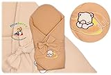 BlueberryShop Jersey Embroidered Swaddle Blanket Wrap for Newborn Baby Stiffened/Hard Back (Removabl