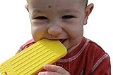 Chew This Instead iPhone Shaped Baby Teething Toy, Yellow - Safe for Infants and Toddlers, Soft Sili