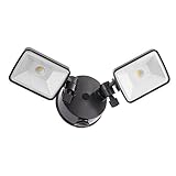 Lithonia Lighting OLF 2SH 40K 120 PE BZ M4 2-Head Dusk to Dawn Outdoor LED Square Flood Light, Black