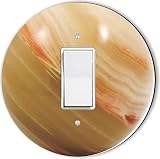 Rikki Knight RND-LSPROCK-178 Marble Ball Round Single Rocker Light Switch Plate, Brown [並行輸入品]