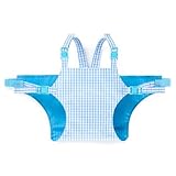 どこでもサポート赤ちゃん安心チェアベルト　チェック大（綿100％）・水色　B2600300　日本製