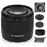 VILTROX 50mm F2.0 FEマウントソニーE用AF 50mm F2レンズ、ソニーEマウントカメラA7C A7ll A7RlI A7SIII A7III A7RIII A7IV A7RIV A9 A1 FX3 A7RV ZVE1 A7CR A7CII A93用フルフレームSTMオートフォーカスプライムレンズ