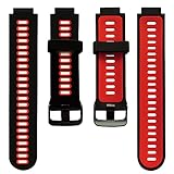 ガーミン用ベルト GARMIN交換用バンド Foreathlete/Forerunner 735XTJ 630J 620J 235J 230J 220J 735XTJ Approach S20/S5/S6 (black-red)